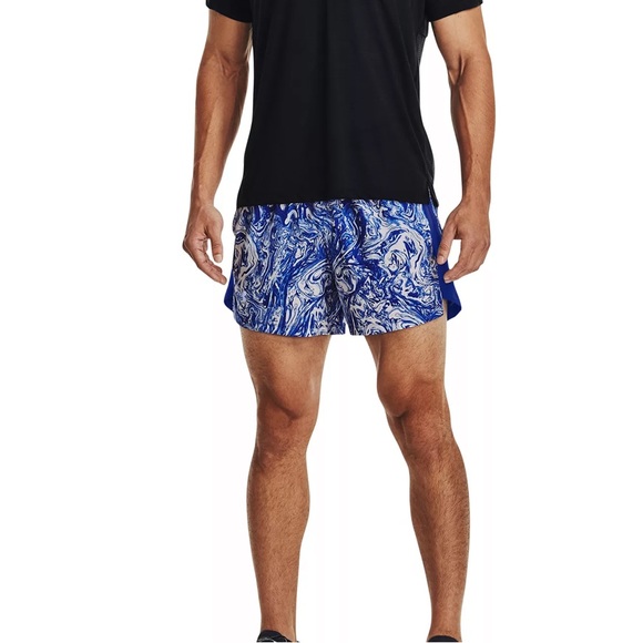 Under Armour Men's 2XL  Launch SW 5” PRT Shorts Blue 1372688-400 - Picture 2 of 4